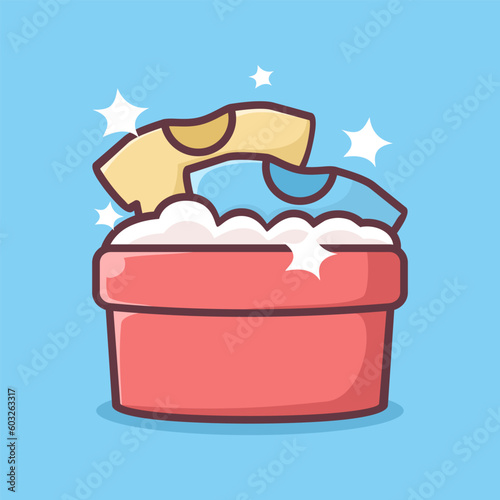 laundry vector with outline style