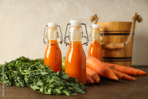 Concept of healthy nutrition and diet with Carrot juice