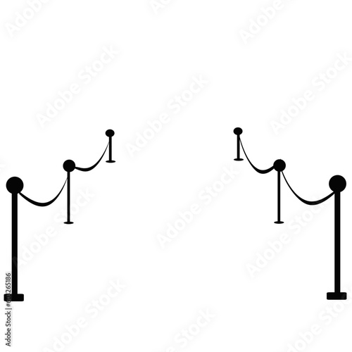 Barrier rope icon isolated on white background. Entertainment symbol. Vector illustration.