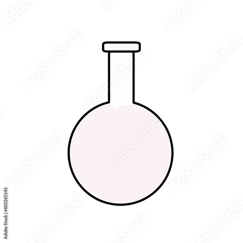 Laboratory icon. Round bottomed flask chemical glassware lab vector. Vector illustration.