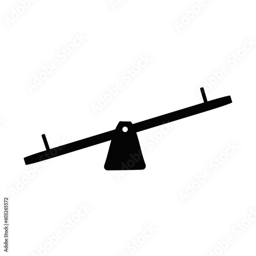 Seesaw icon isolated on white background. Playground icon. Vector illustration.