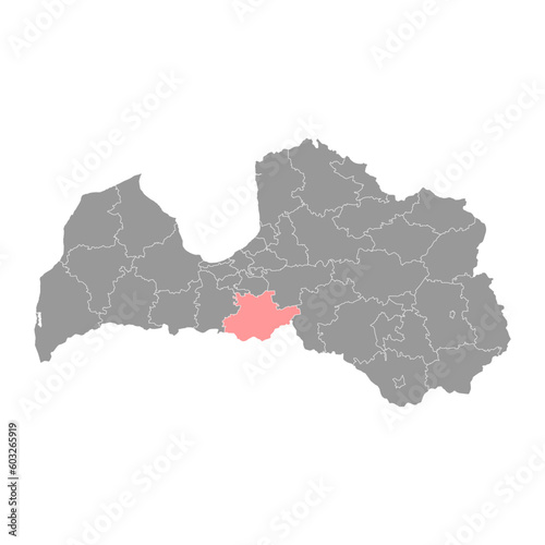 Bauska district map, administrative division of Latvia. Vector illustration.