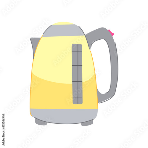 kitchen teapot electric cartoon. hot drink, tea water kitchen teapot electric sign. isolated symbol vector illustration