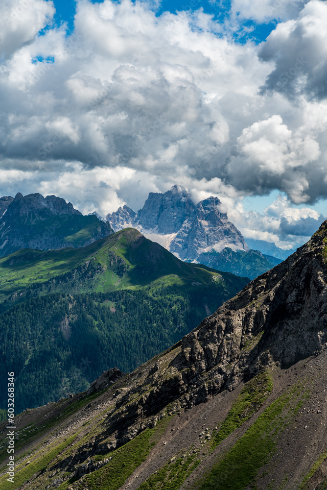 Fototapeta premium Monte Pelmo from Monte Sief mountain peak in the Dolomites