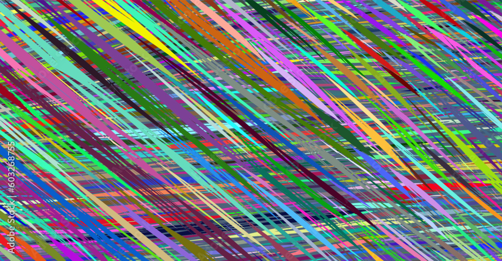 Abstract colorful background of horizontal and diagonal lines. Composition in the form of a chaotic arbitrary multicolor pattern. Vector illustration, EPS 10.