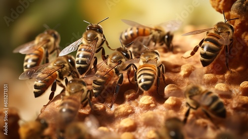 Bees collecting pollen