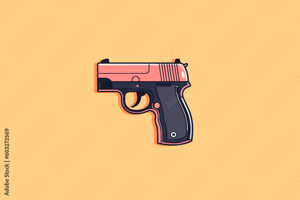 Vetor de Doodle inspired Handgun holster, cartoon sticker, sketch