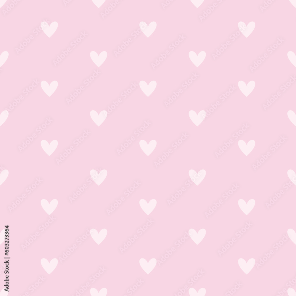 simple pink heart seamless pattern design, love background vector