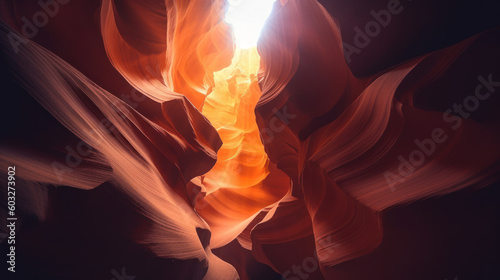 Scenic View of Antelope Canyon National Park, Northern Arizona, Showcasing Natural Beauty, Generative AI