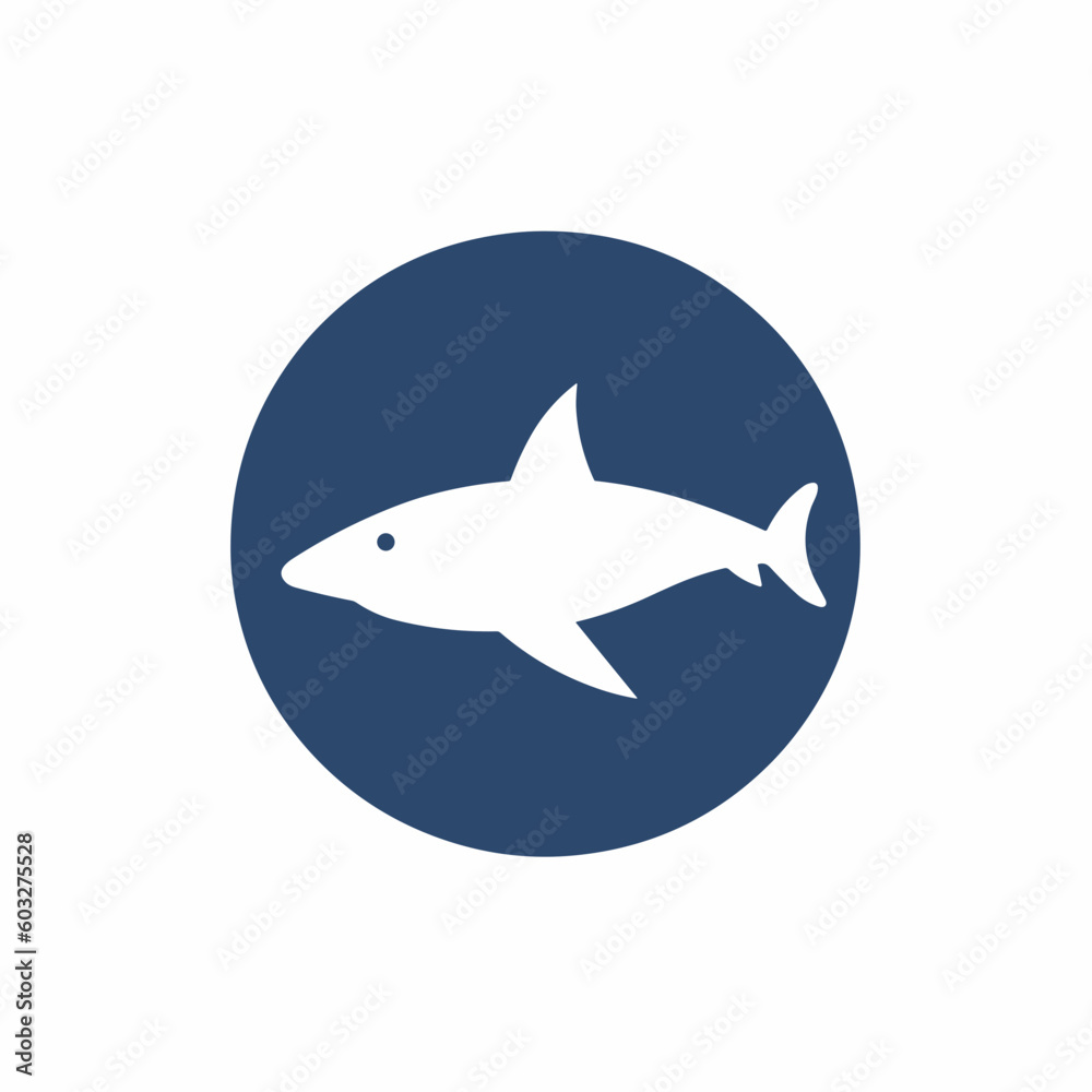 Fototapeta premium minimalistic shark zen logo vector art