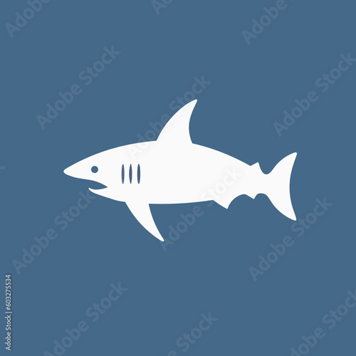 minimalistic shark zen logo vector art