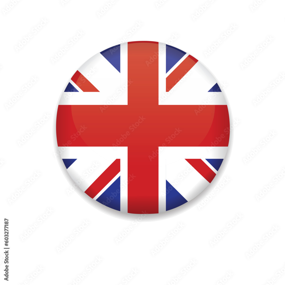 Obraz premium United Kingdom flag button