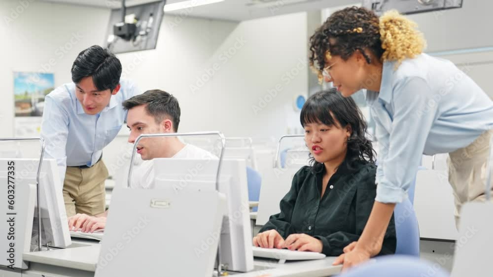 Group of multinational people working in office. Global business. Group of multinational people working in office. Global business.