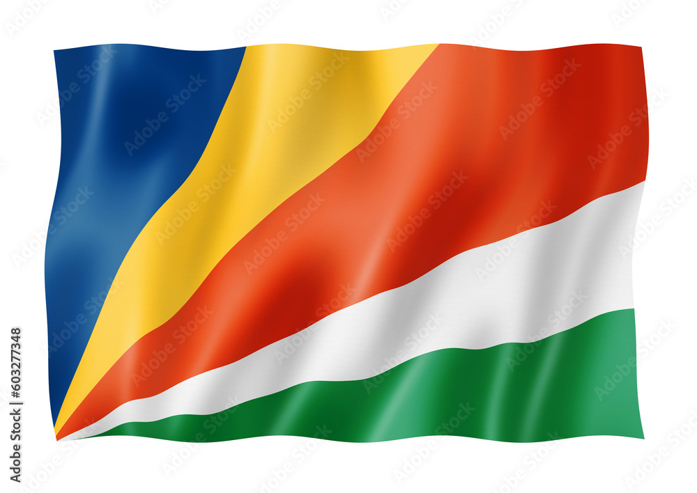 Seychelles flag isolated on white Seychelles flag isolated on white