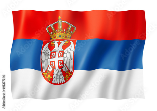 Serbian flag isolated on white photo