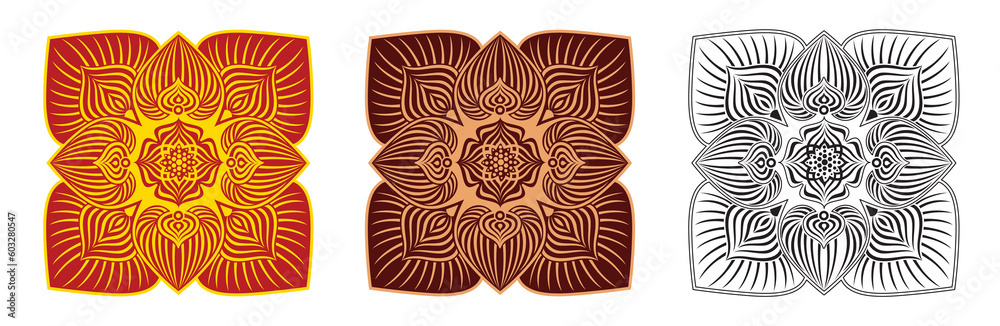 Sri Lankan Traditional Vector Patterns, illustration Art