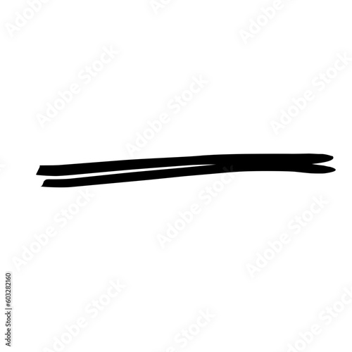 A set of strikethrough underlines. Brush stroke markers collection. Vector illustration of crossed scribble lines isolated on white background. 