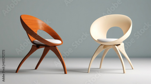 bold and sculptural full body chair design in a modern style. The chair incorporates curved elements and organic shapes, giving it a dynamic and artistic look