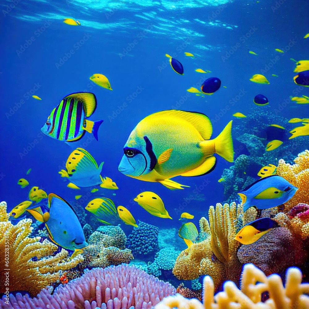 Fototapeta premium Magnificent underwater world of the tropical ocean.