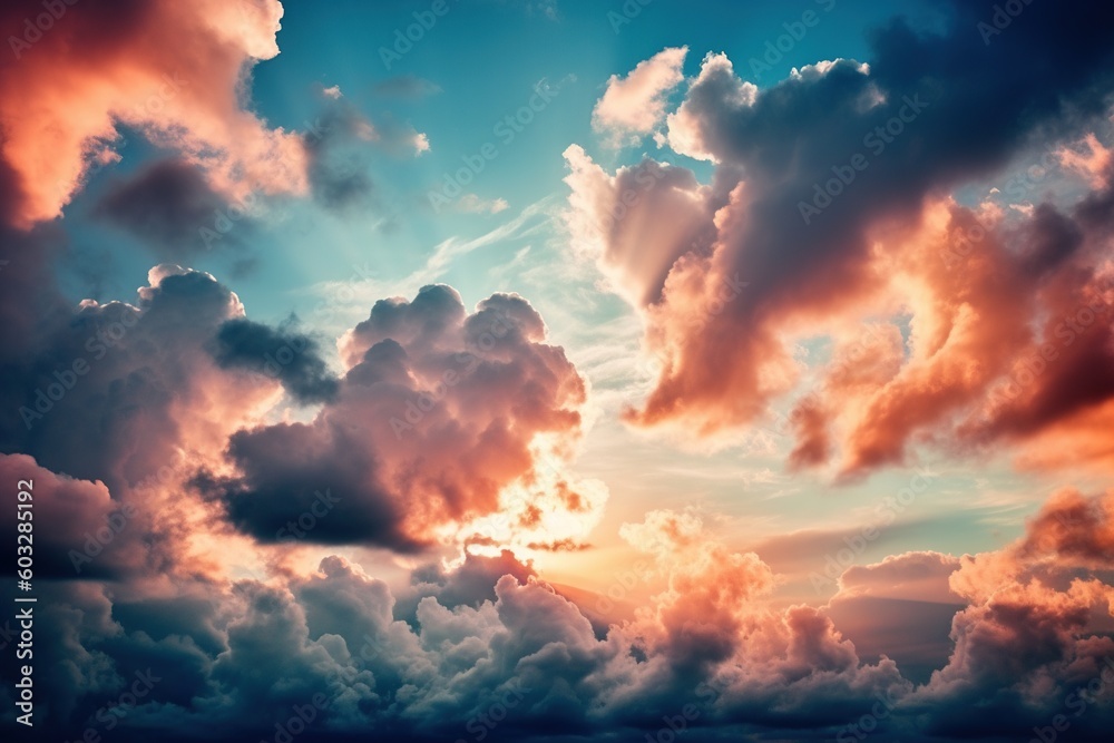 sunset in the clouds-Ai