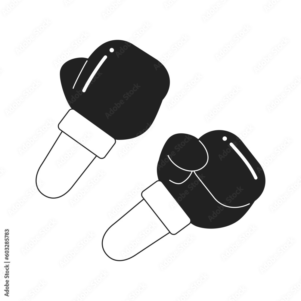 Boxer boxing gloves monochromatic flat vector first view hands. Kickboxing class. Fighting hands. Training. Editable thin line closeup pov on white. Simple bw cartoon spot image for web graphic design Boxer boxing gloves monochromatic flat vector first view hands. Kickboxing class. Fighting hands. Training. Editable thin line closeup pov on white. Simple bw cartoon spot image for web graphic design