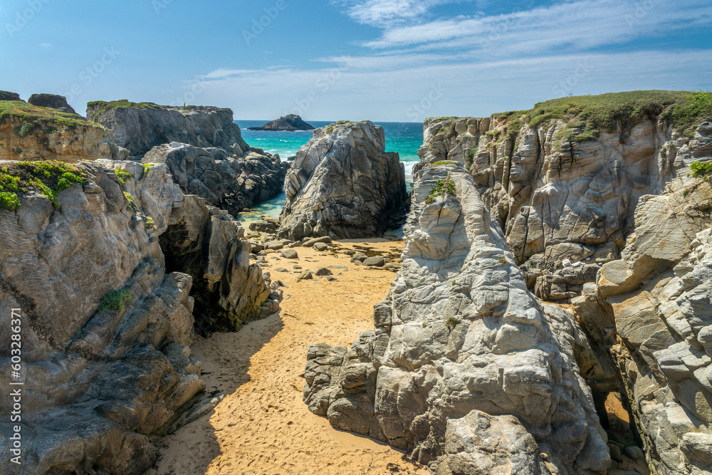 Rocks on the West coast of Quiberon peninsula, Morbihan, Brittany, France Rocks on the West coast of Quiberon peninsula, Morbihan, Brittany, France