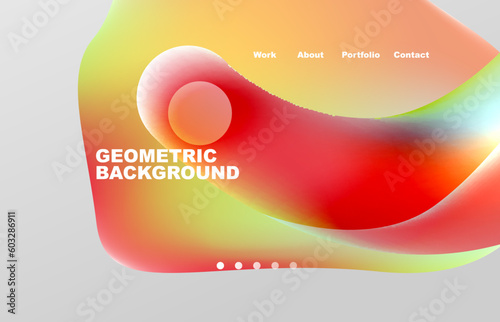 Abstract liquid background for your landing page design. Web page for website or mobile app wallpaper