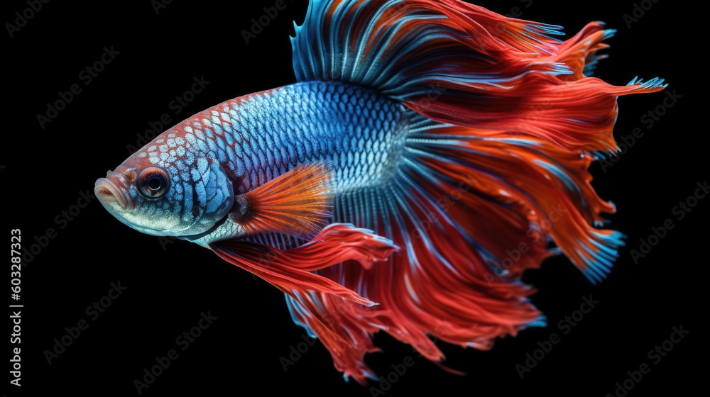 betta fish on black background betta fish on black background