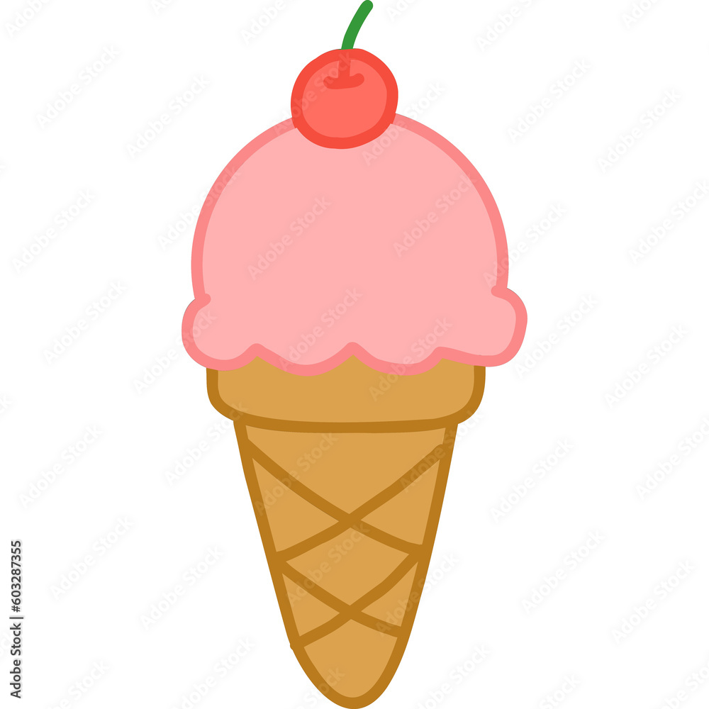 ice cream cone hand draw