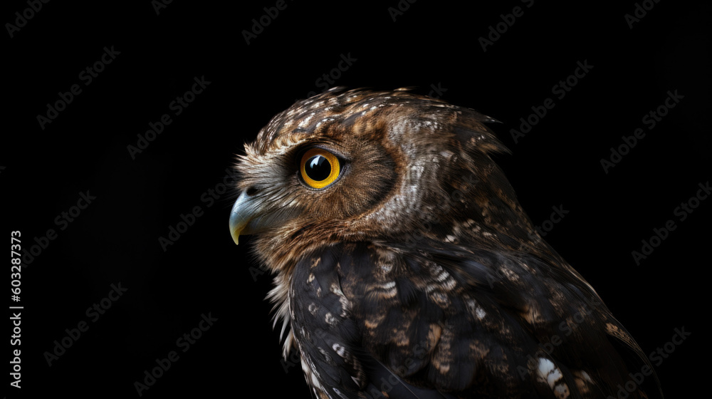 Naklejka premium owl on black backround