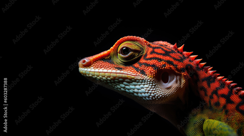 Obraz premium gekko on black backround