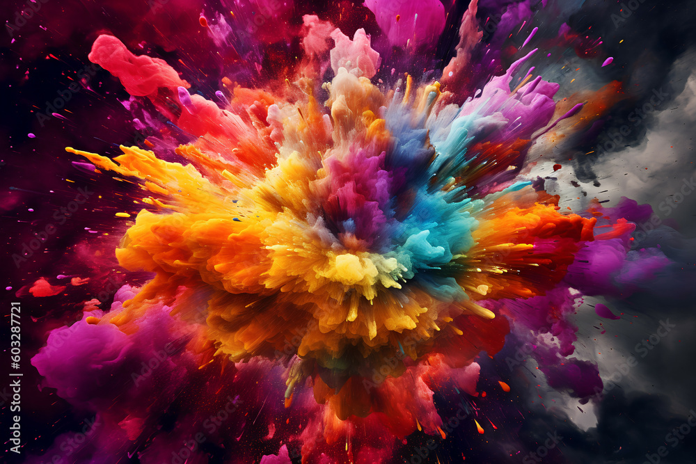A dynamic explosion of colours, Generative AI