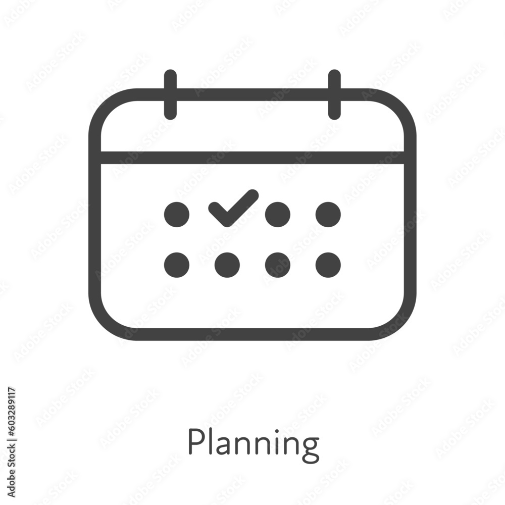 Outline style ui icons soft skill for business collection. Vector black linear illustration. Planning. Schedule calendar with checkmark plan symbol on white. Design for corporate training Outline style ui icons soft skill for business collection. Vector black linear illustration. Planning. Schedule calendar with checkmark plan symbol on white. Design for corporate training