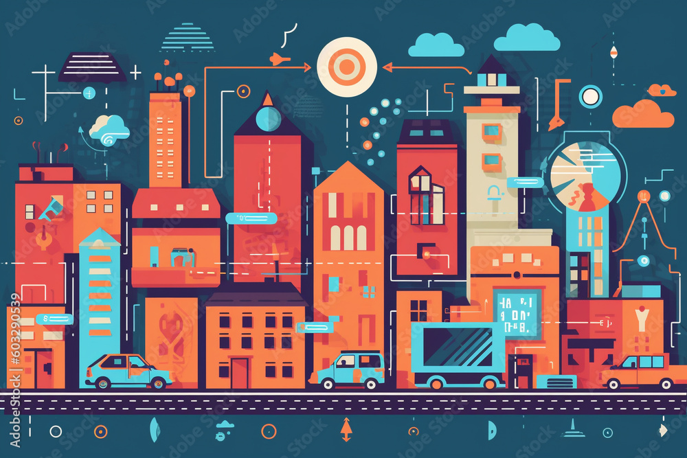 Obraz premium Dynamic world of the Internet of Things (IoT), showcasing a diverse range of interconnected devices. Ai generated