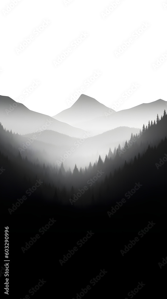 Generated with Ai, mountainous landscape, fogs and forests