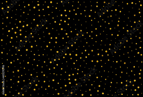 Gold Splash Festive Vector Black Background.