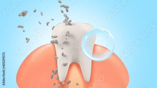 Demonstration of removing oral bacteria from teeth with toothpaste or 3D mouthwash._ep2