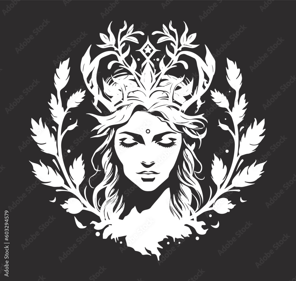 A woman head  logo illustration vector