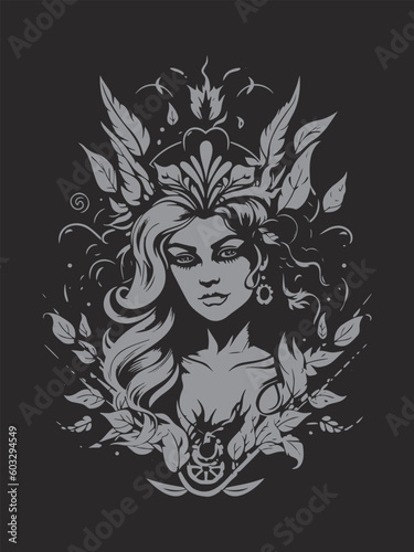 A woman head  logo illustration vector