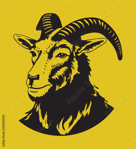 A goat head logo illustration vector