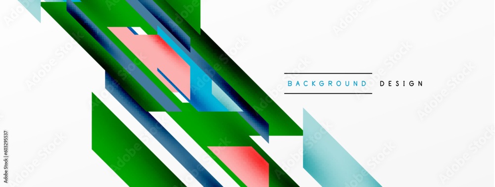 Minimal geometric abstract background. Dynamic 3d lines composition. Trendy techno business template for wallpaper, banner, background or landing Minimal geometric abstract background. Dynamic 3d lines composition. Trendy techno business template for wallpaper, banner, background or landing