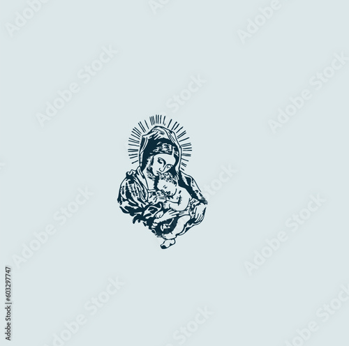 THESE HIGH QUALITY MOTHER MARIA VECTOR FOR USING VARIOUS TYPES OF DESIGN WORKS LIKE T-SHIRT, LOGO, TATTOO AND HOME WALL DESIGN
