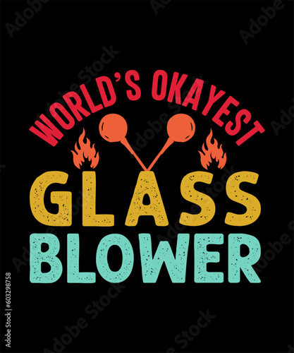 Glassblower logo vector illustration t-shirt design