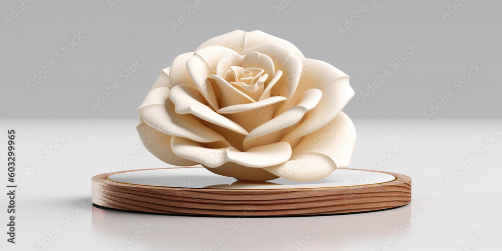 White rose romantic flower by generative AI tools White rose romantic flower by generative AI tools