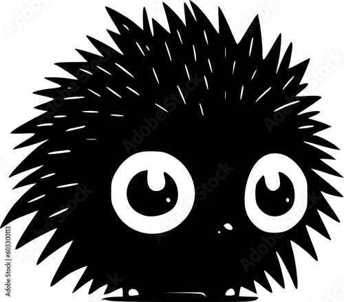 Hedgehog - Black and White Isolated Icon - Vector illustration