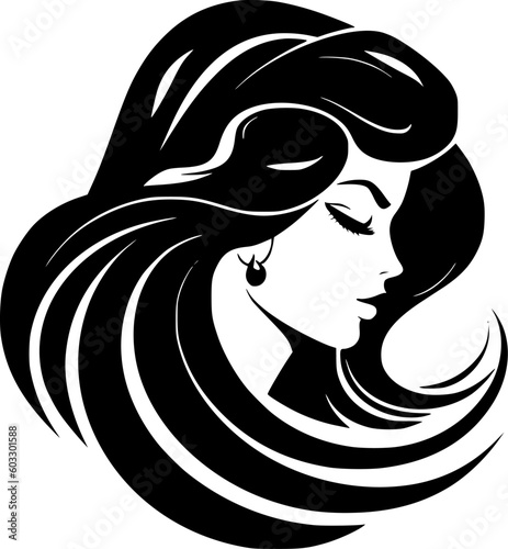 Hair - Black and White Isolated Icon - Vector illustration