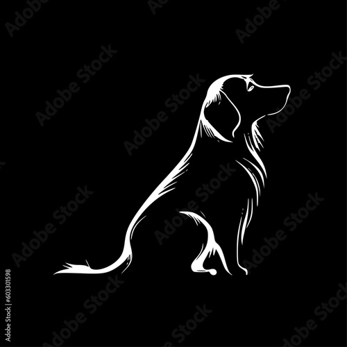 Golden Retriever | Black and White Vector illustration