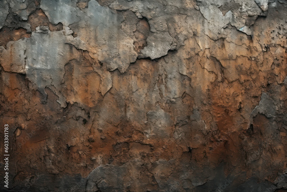 dusty rough metal background that is already rusting and the rust has crumbled off in certain places (Generative AI, Generativ, KI)
