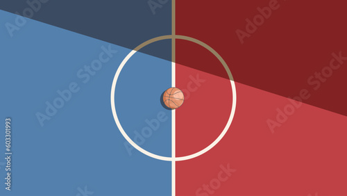 Flat-style vector basketball court background with textured elements, perfect for wallpapers and media projects