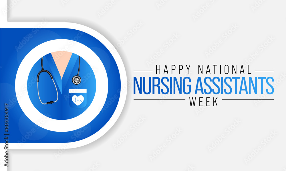 Nursing assistants week is observed every year in June, The main role of a CNA is to provide basic care to patients and help them with daily activities. vector illustration Nursing assistants week is observed every year in June, The main role of a CNA is to provide basic care to patients and help them with daily activities. vector illustration